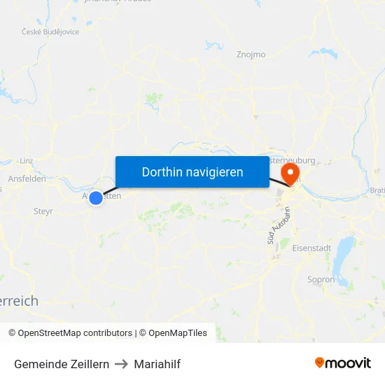Gemeinde Zeillern to Mariahilf map