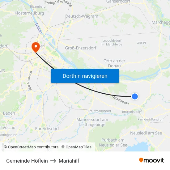 Gemeinde Höflein to Mariahilf map