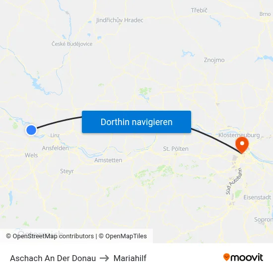Aschach An Der Donau to Mariahilf map
