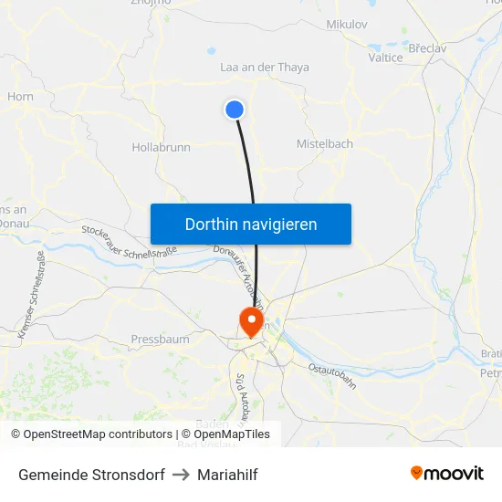 Gemeinde Stronsdorf to Mariahilf map