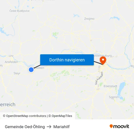 Gemeinde Oed-Öhling to Mariahilf map