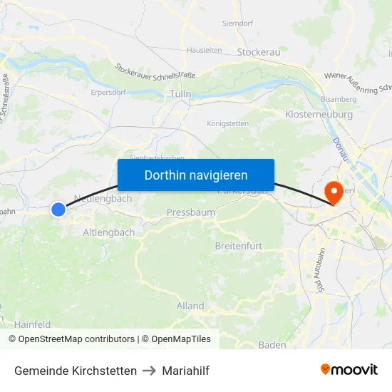 Gemeinde Kirchstetten to Mariahilf map