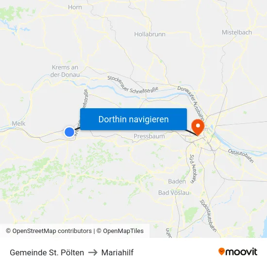 Gemeinde St. Pölten to Mariahilf map