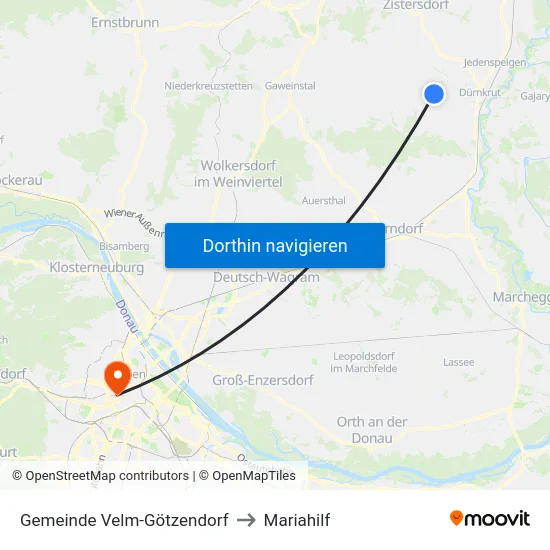 Gemeinde Velm-Götzendorf to Mariahilf map