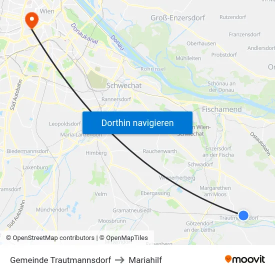 Gemeinde Trautmannsdorf to Mariahilf map