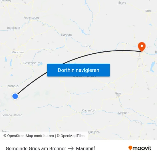 Gemeinde Gries am Brenner to Mariahilf map