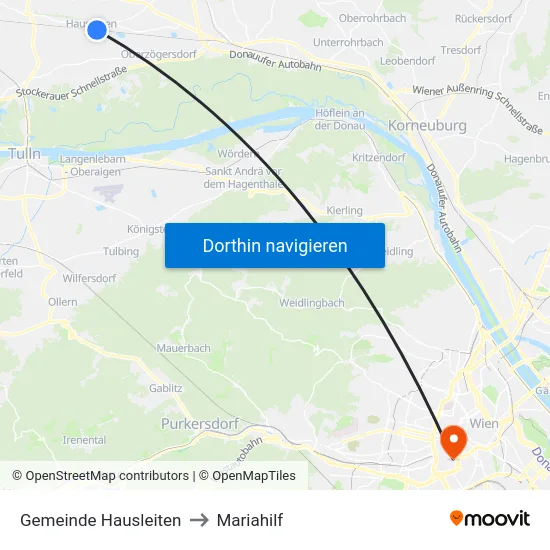 Gemeinde Hausleiten to Mariahilf map