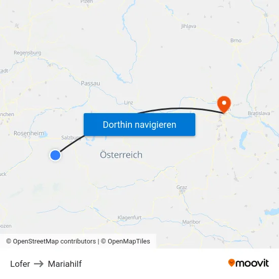 Lofer to Mariahilf map