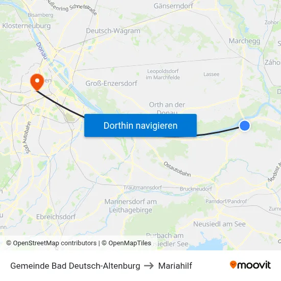 Gemeinde Bad Deutsch-Altenburg to Mariahilf map