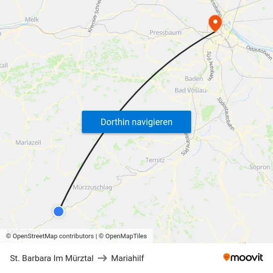 St. Barbara Im Mürztal to Mariahilf map