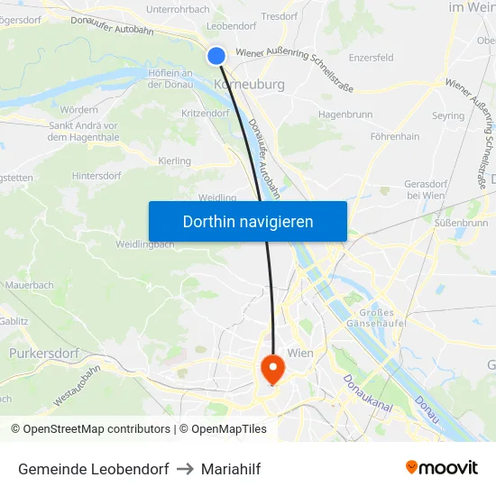 Gemeinde Leobendorf to Mariahilf map