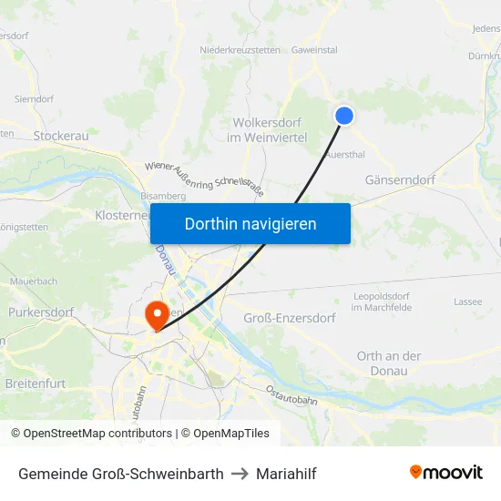 Gemeinde Groß-Schweinbarth to Mariahilf map