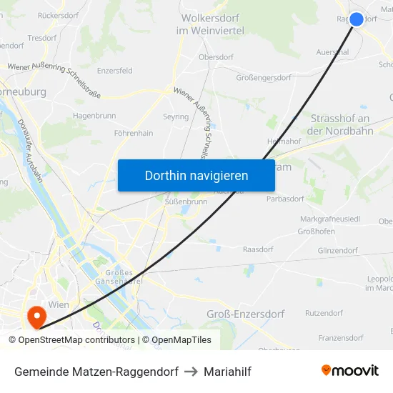 Gemeinde Matzen-Raggendorf to Mariahilf map