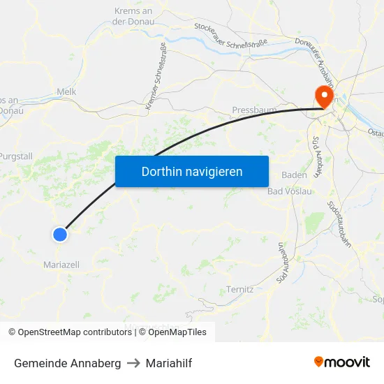Gemeinde Annaberg to Mariahilf map