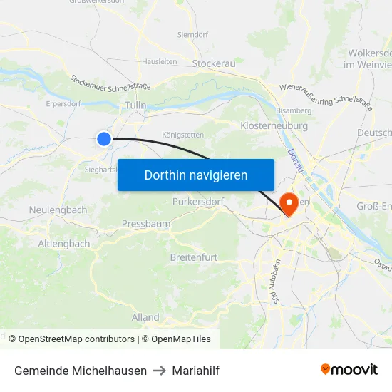 Gemeinde Michelhausen to Mariahilf map