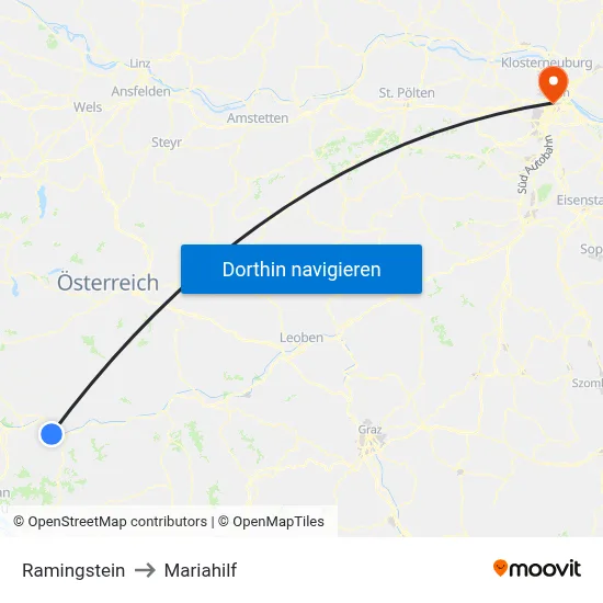 Ramingstein to Mariahilf map