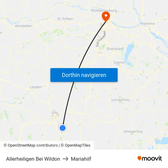 Allerheiligen Bei Wildon to Mariahilf map