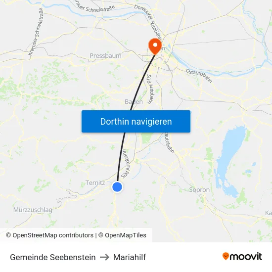 Gemeinde Seebenstein to Mariahilf map