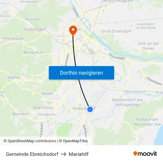 Gemeinde Ebreichsdorf to Mariahilf map