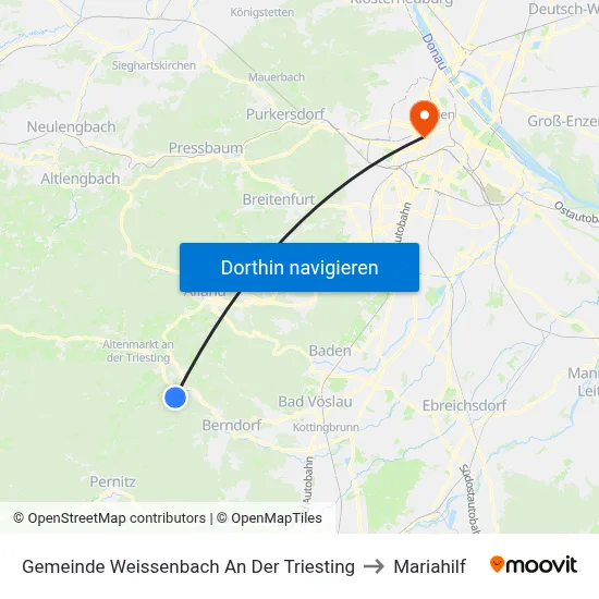 Gemeinde Weissenbach An Der Triesting to Mariahilf map
