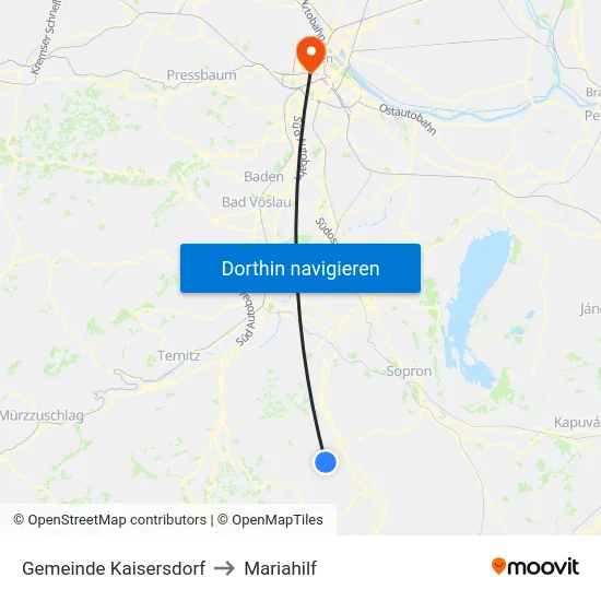 Gemeinde Kaisersdorf to Mariahilf map
