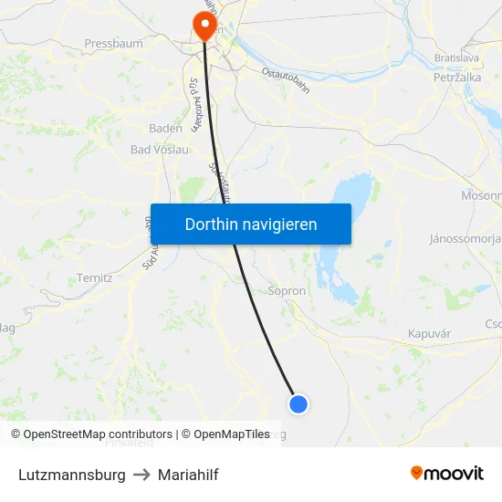 Lutzmannsburg to Mariahilf map