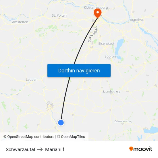 Schwarzautal to Mariahilf map