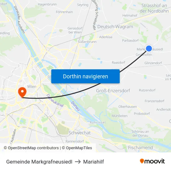 Gemeinde Markgrafneusiedl to Mariahilf map