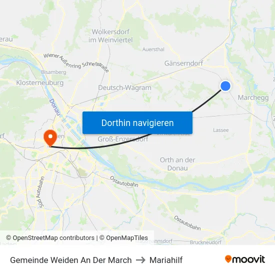 Gemeinde Weiden An Der March to Mariahilf map