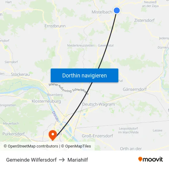 Gemeinde Wilfersdorf to Mariahilf map