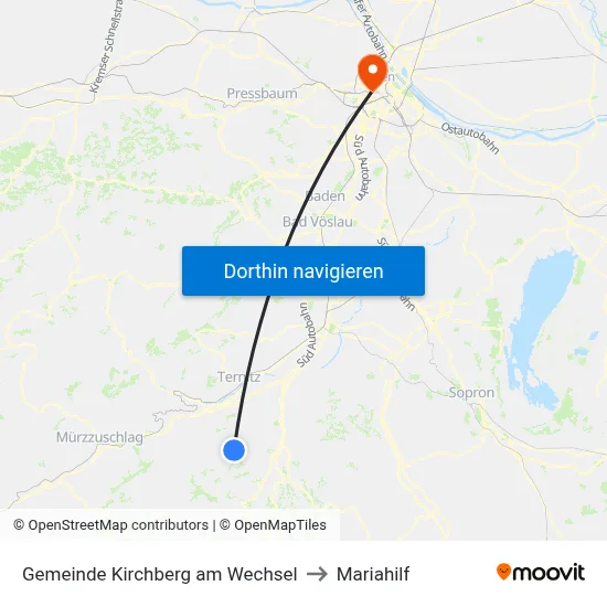 Gemeinde Kirchberg am Wechsel to Mariahilf map