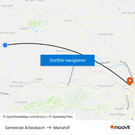 Gemeinde Arbesbach to Mariahilf map