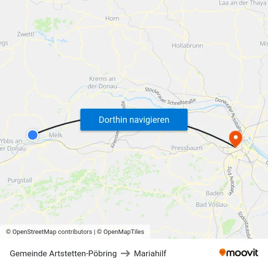 Gemeinde Artstetten-Pöbring to Mariahilf map