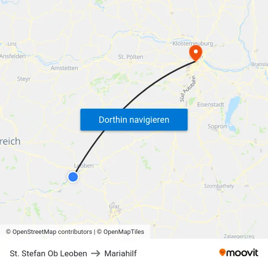 St. Stefan Ob Leoben to Mariahilf map