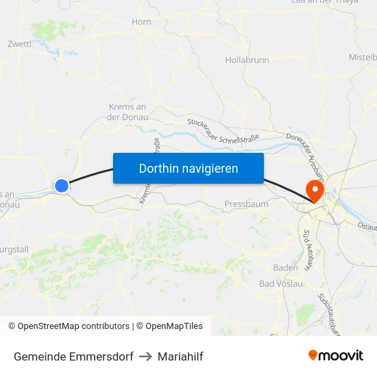 Gemeinde Emmersdorf to Mariahilf map