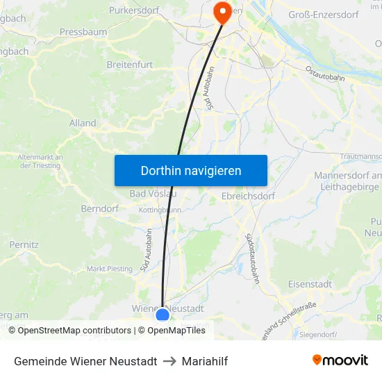 Gemeinde Wiener Neustadt to Mariahilf map