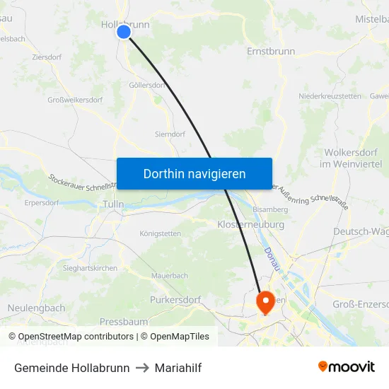Gemeinde Hollabrunn to Mariahilf map