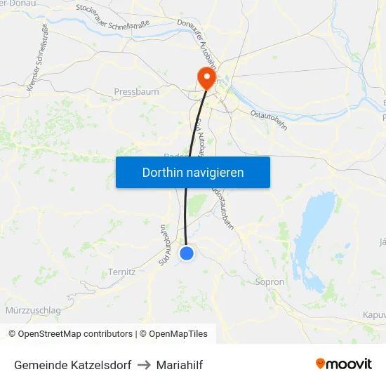 Gemeinde Katzelsdorf to Mariahilf map