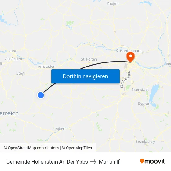 Gemeinde Hollenstein An Der Ybbs to Mariahilf map