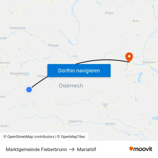 Marktgemeinde Fieberbrunn to Mariahilf map