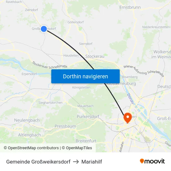 Gemeinde Großweikersdorf to Mariahilf map