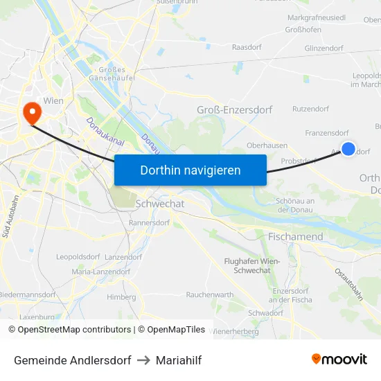 Gemeinde Andlersdorf to Mariahilf map