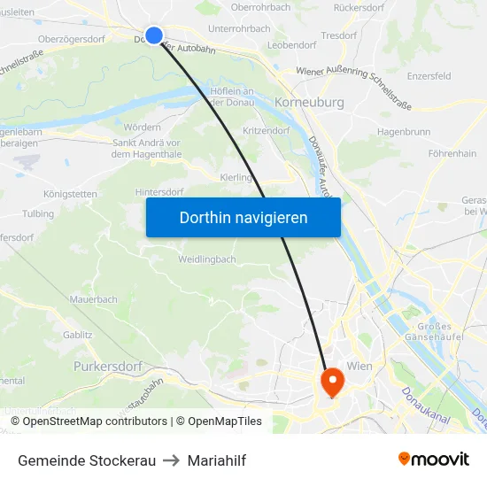 Gemeinde Stockerau to Mariahilf map