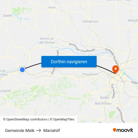 Gemeinde Melk to Mariahilf map