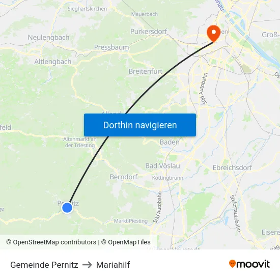 Gemeinde Pernitz to Mariahilf map