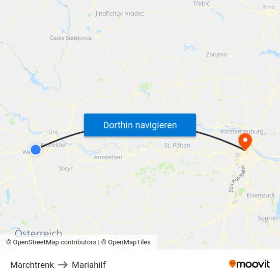 Marchtrenk to Mariahilf map