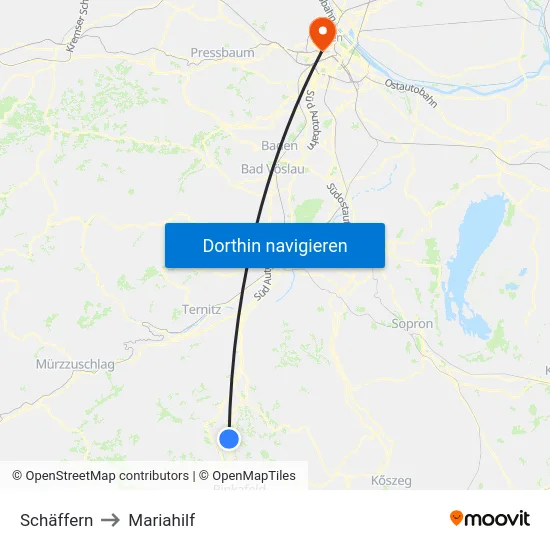 Schäffern to Mariahilf map