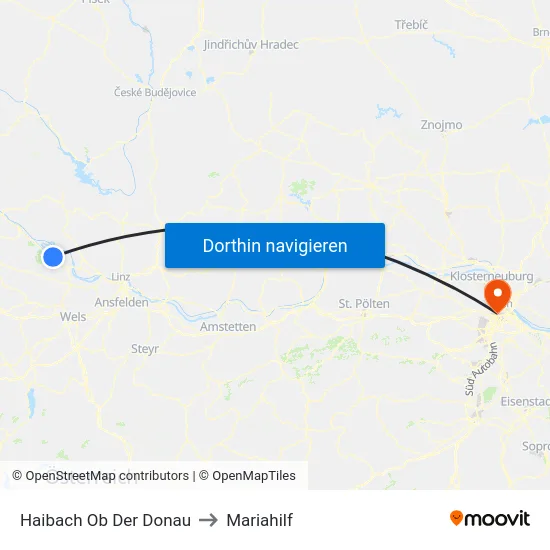 Haibach Ob Der Donau to Mariahilf map