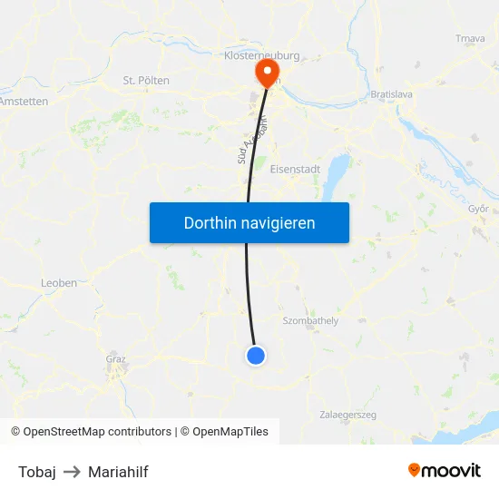Tobaj to Mariahilf map