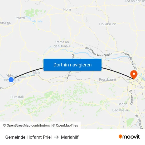 Gemeinde Hofamt Priel to Mariahilf map